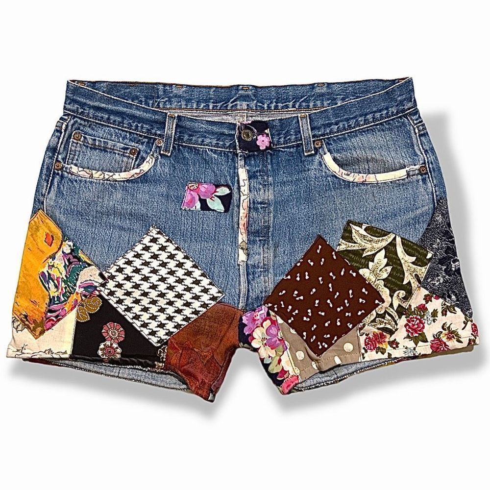 Levi's Multicolor Patchwork Jean Shorts